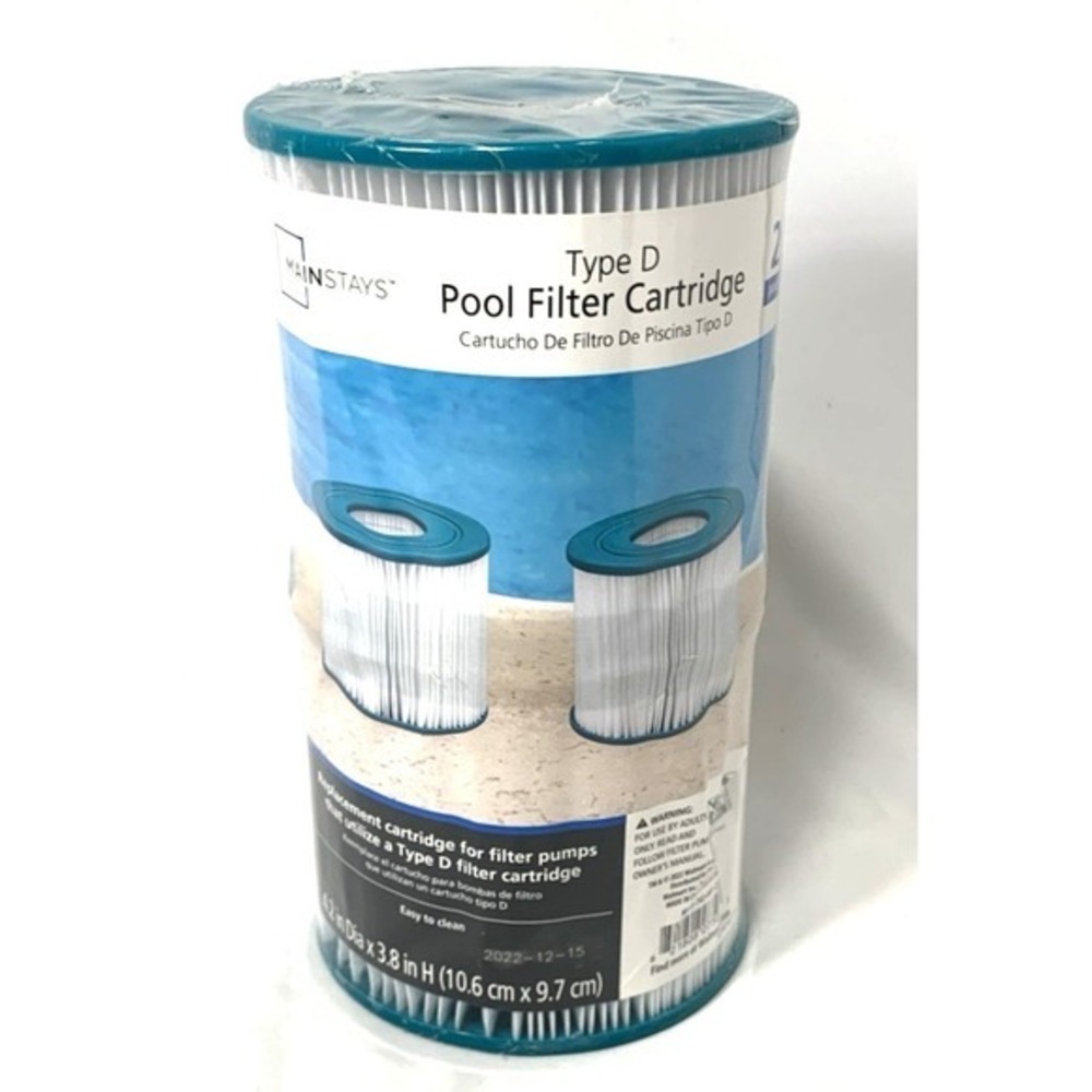 Mainstays Pool Filter Type D Pump Universal Cartridge 2 Pack Brand New SEALED